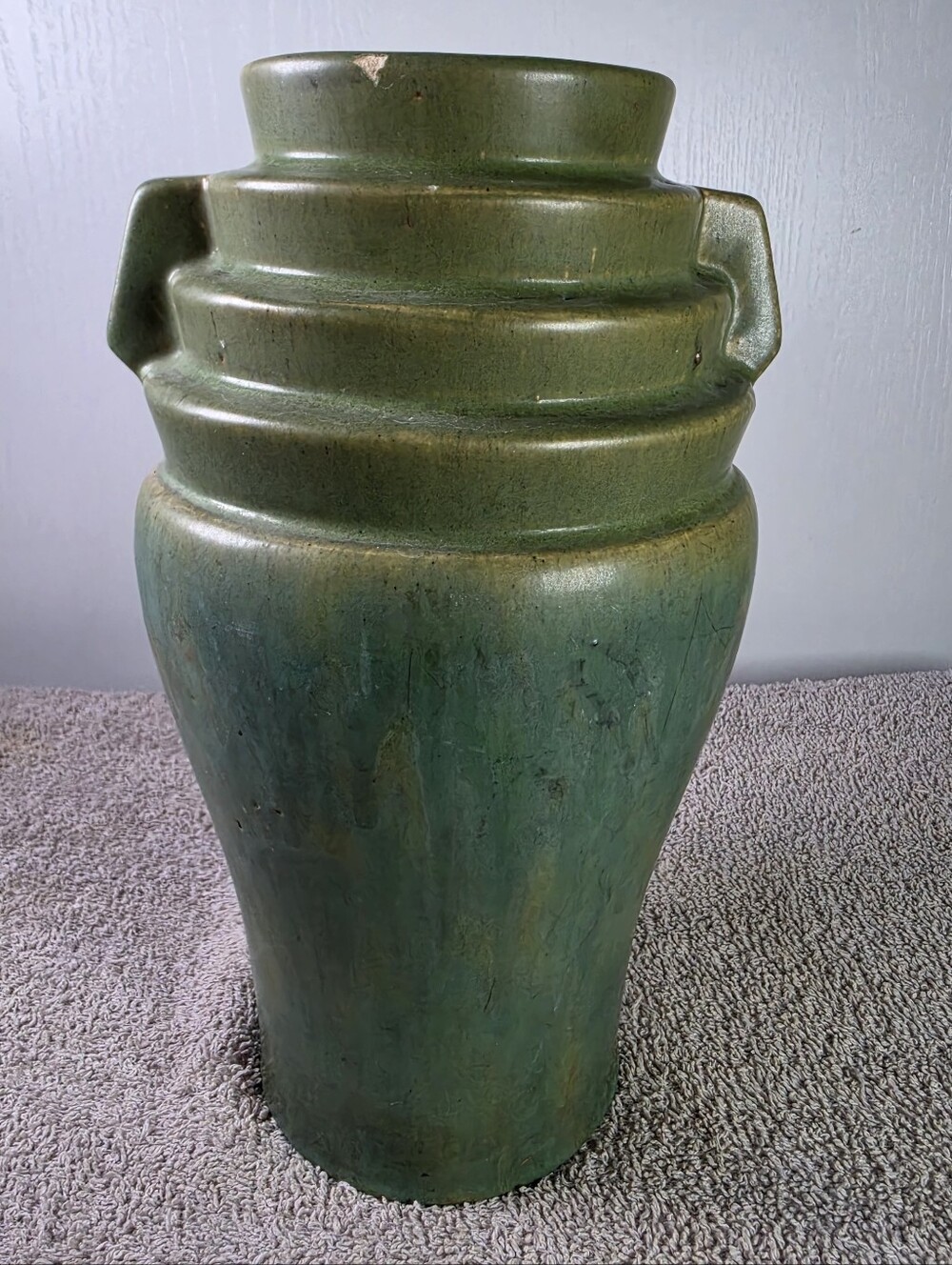 Green McCoy Art Pottery Brutalist Vase - Sculptural Ceramic Vase - Picture 9 of 14